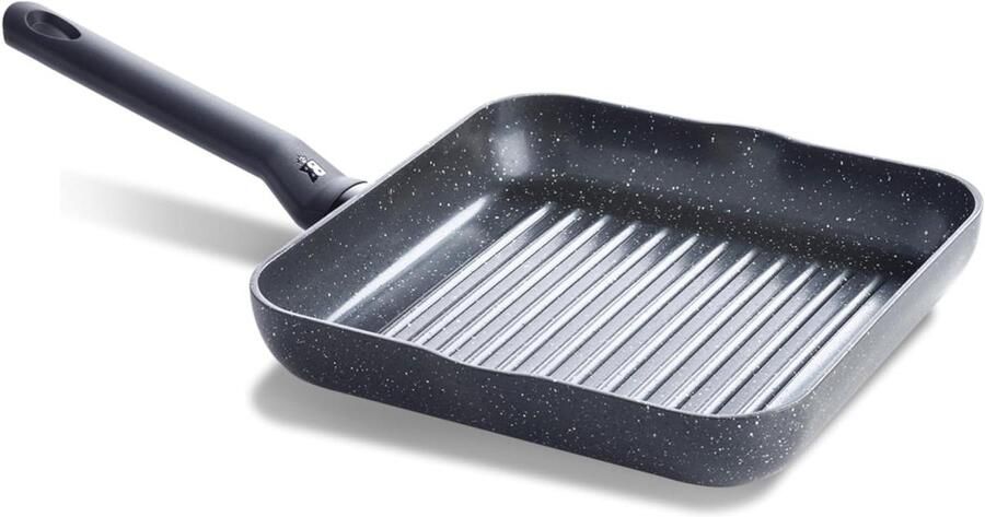 Grillpan Koekenpan Gezond Koken Antiaanbaklaag 26 cm Zwart