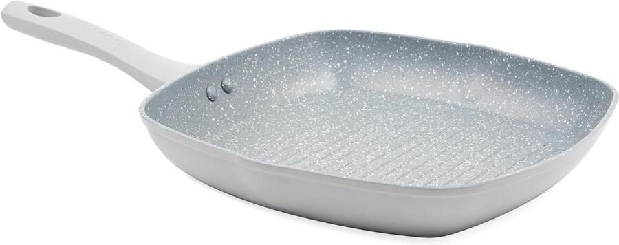 Grillpan Koekenpan Gezond Koken Antiaanbaklaag 28 cm Grijs