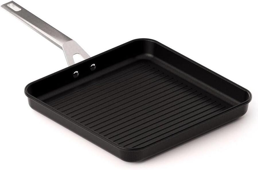 Grillpan Koekenpan Gezond Koken Gegoten Aluminium 28 cm Zwart