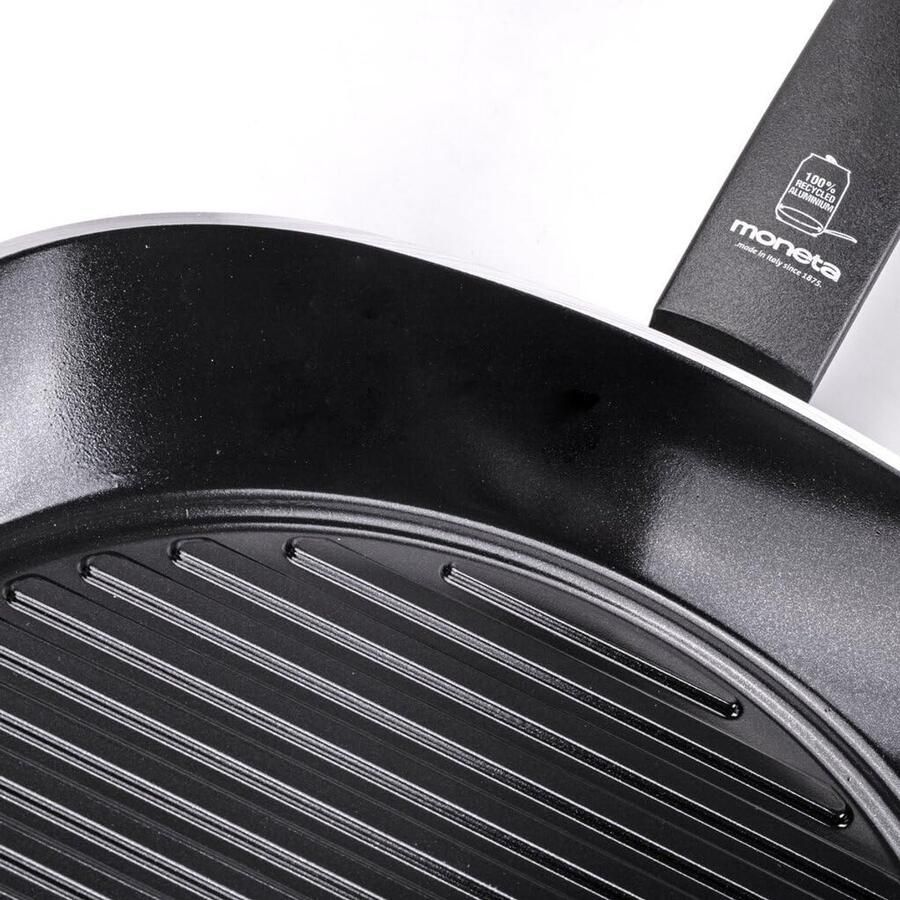 Grillpan Koekenpan Gezond Koken Natuurlijke Antiaanbaklaag 28 x 28 cm Zwart