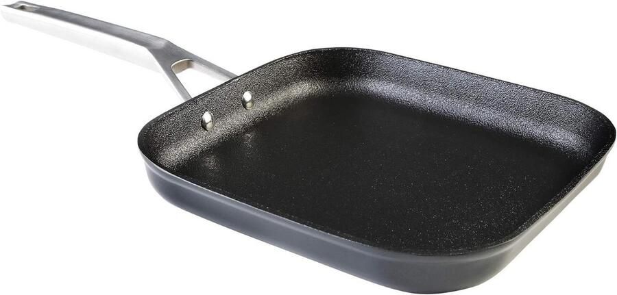 Grillpan Koekenpan Gezond Koken Titanium Antiaanbaklaag 26 cm Zwart