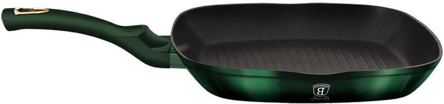 Grillpan Koekenpan Grill Gezond Grillen Titan Non-stick Coating Ø28 cm Zwartgroen