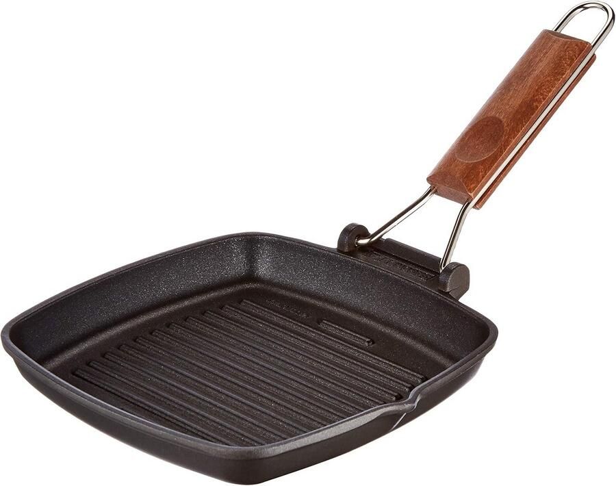 Grillpan Koekenpan Keuken koken Antiaanbaklaag 20 x 20 cm Zwart