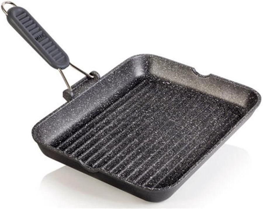 Grillpan Koekenpan Koken Gegoten Aluminium 33 x 26 cm Zwart