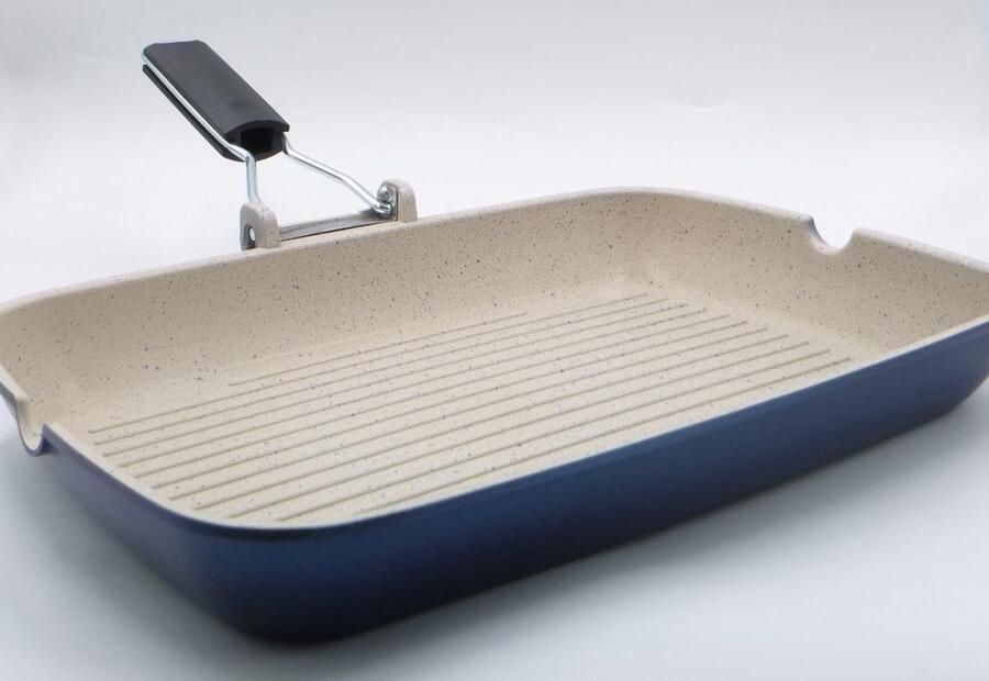 Grillpan Koekenpan Koken Waterbasis Anti-aanbaklaag 36 x 26 cm Zwart
