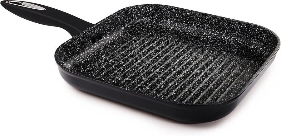 Grillpan Koekenpan Koopman Gezond Koken Rockpearl Plus Antiaanbak 26 cm Zwart