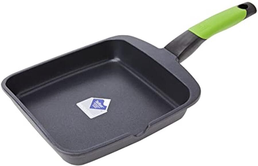 Grillpan Koekenpan Lekker Grillen Gegoten Aluminium 22 cm Zwart