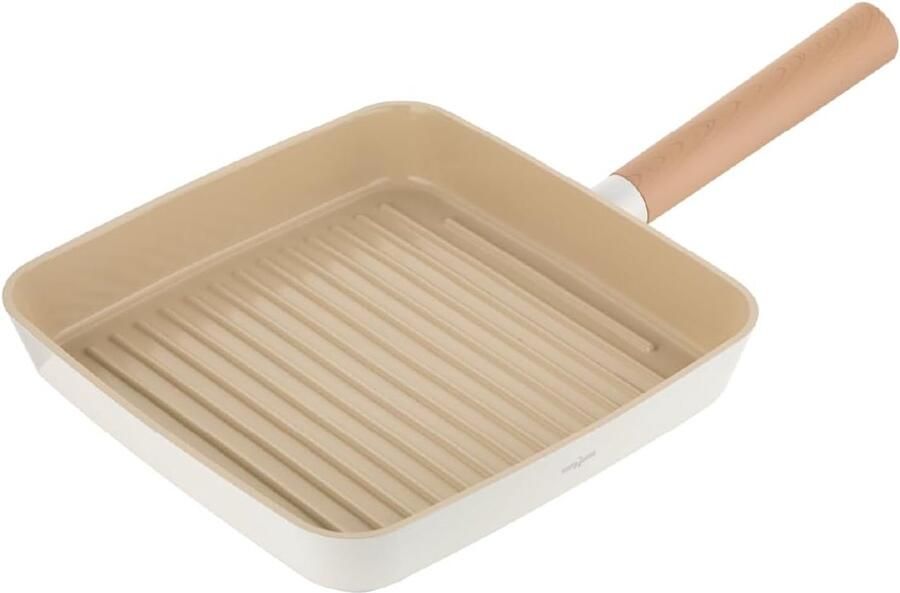 Grillpan Koekenpan Lekker Grillen Gegoten Aluminium 26x26 cm Zwart