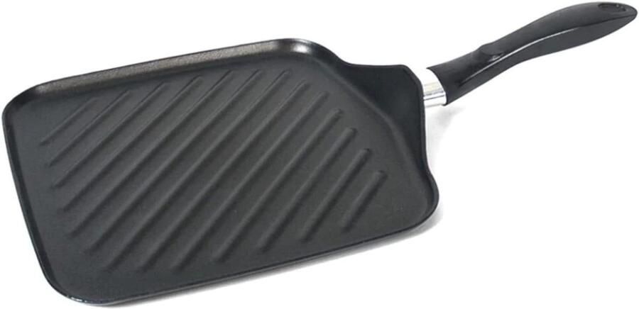 Grillpan Koekenpan Lekker Grillen Geschikt voor alle warmtebronnen 27 cm Zwart