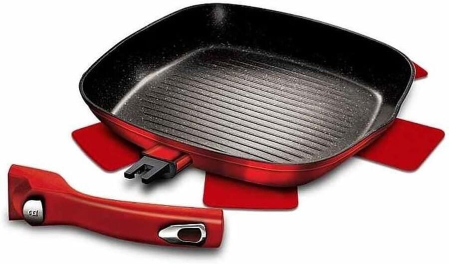 Grillpan Koekenpan Lekker Koken Afneembare Handgreep 28 cm Bourgondië