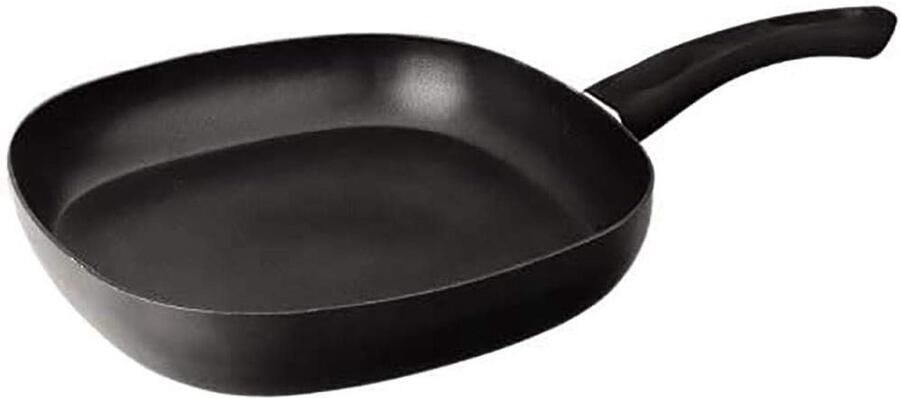 Grillpan Koekenpan Lekker Koken Antiaanbaklaag 18x18 cm Zwart