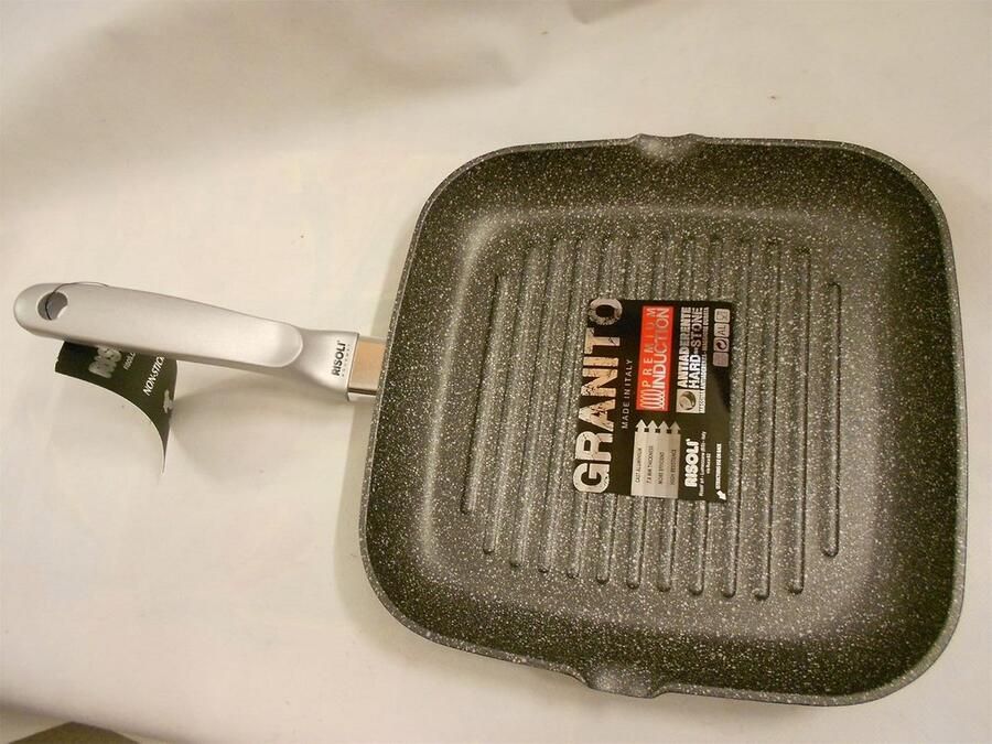 Grillpan Koekenpan Lekker Koken Inductie Geschikt 26x26 cm Graniet