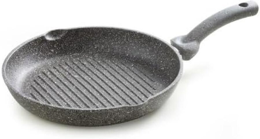 Grillpan Koekenpan Lekker Koken Steen Coating 28 cm Grijs