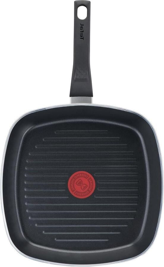 Grillpan Koekenpan Lekker Koken Thermo-signaal 26 x 26 cm Zwart