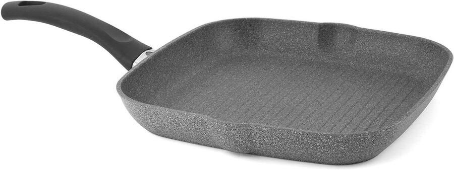 Grillpan Koekenpan Vierkant Gezond Koken Vrij van Zware Metalen 28 x 28 cm Wit