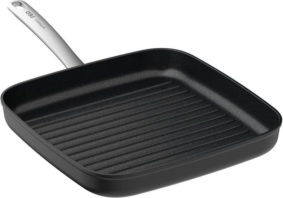 Grillpan Koekenpan Vlees Grillen Gerecycled Aluminium 28 cm Zwart
