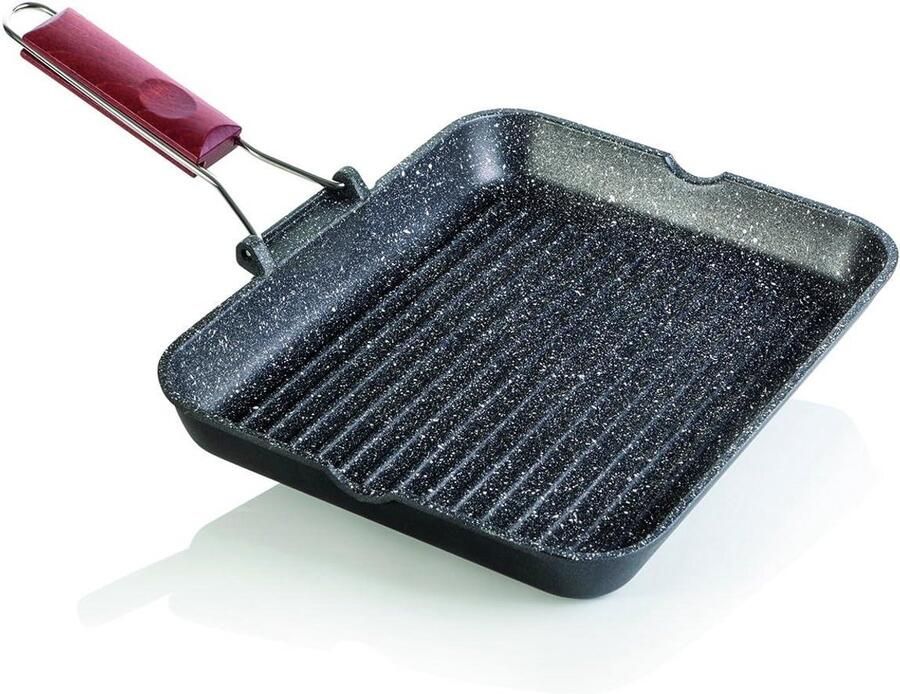 Grillpan Kookgerei Lekker Koken Granito Coating 36 x 26 cm Grijs