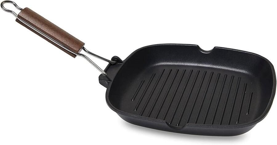 Grillpan Kookpan Vlees Grillen 5-laags Antiaanbaklaag 28 x 28 cm Zilver