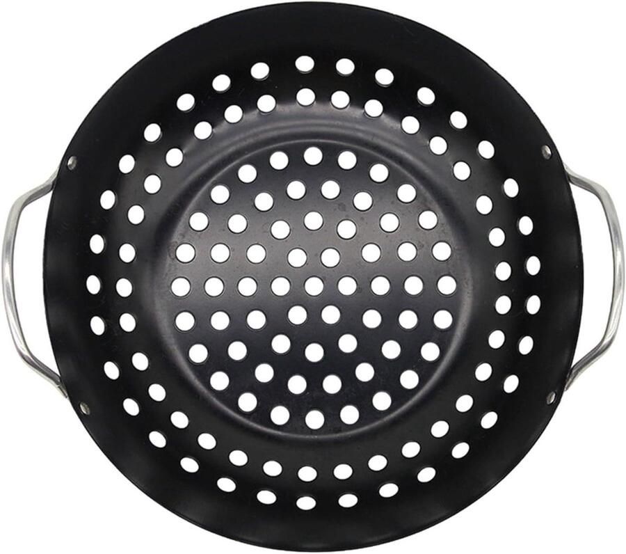 Grillpan Koolstofstaal Bakplaat Plaat Buiten Koken Antiaanbaklaag 32 cm Zwart