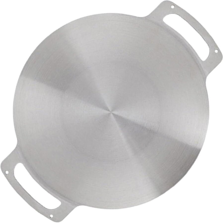 Grillpan Koreaanse Stijl Ronde Grillplaat Buiten Koken Antiaanbaklaag 30 cm Zilver