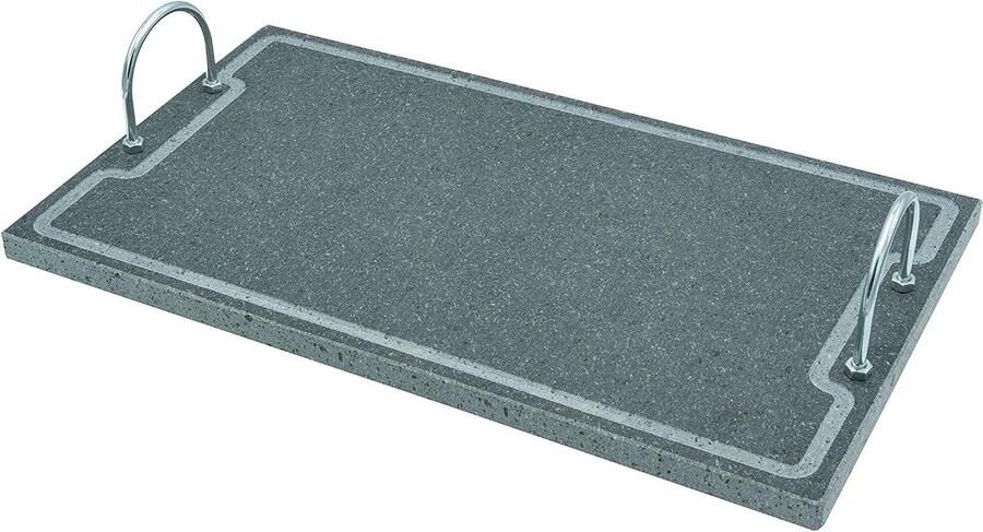 Grillpan Lavasteen Serveerschaal Bakplaat Gerechten Bereiden Natuurlijke Antiaanbaklaag 60x30x2 cm Grijs