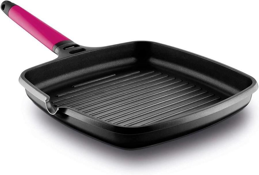 Grillpan met Afneembare Handgreep Koekenpan Grillplaat Gegrild Eten Maken Vacuüm Gegoten Aluminium 27 x 27 cm