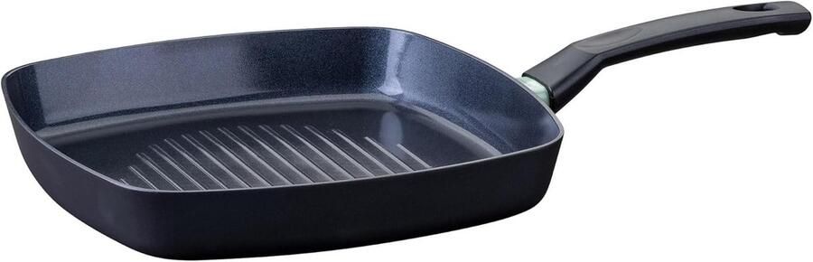 Grillpan met Antiaanbaklaag en Ergonomisch Handvat 28 cm Gerecycled Aluminium Geschikt voor Inductie Gas en Oven