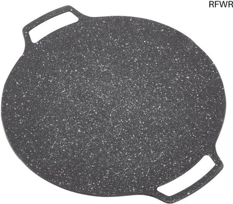 Grillpan met antiaanbaklaag Ronde bakplaat Koken op de camping Veilig aluminium 30cm diameter Zwart