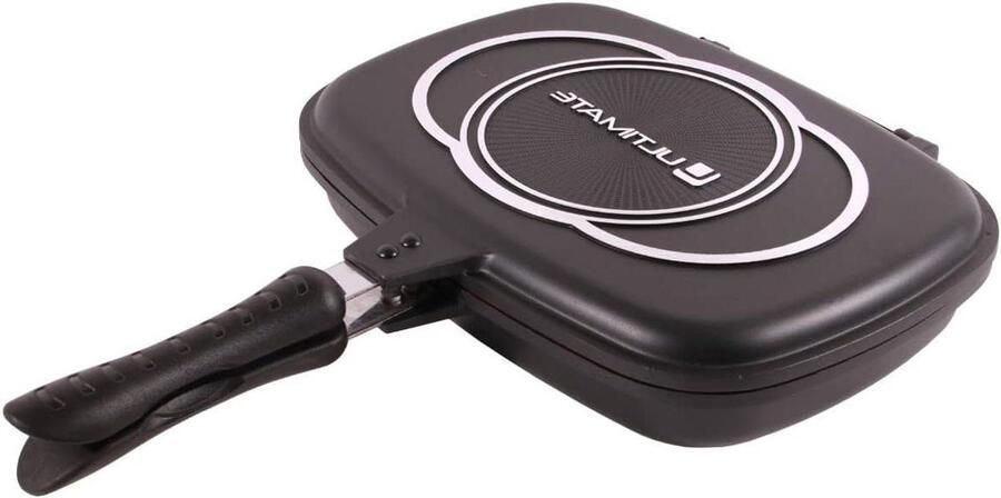 Grillpan met Deksel Koekenpan Camping Sandwiches Maken Dubbelzijdig Bruikbaar 32 x 285 cm Multi