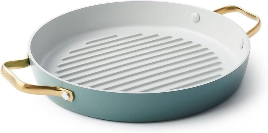 Grillpan met Deksel Koekenpan Gerechten Grillen Gezonde Keramische Anti-aanbak 28 cm Zwart