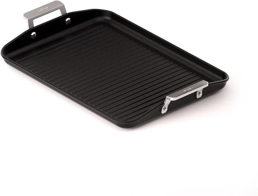 Grillpan met handgrepen Koekenpan Gezond Koken Gegoten Aluminium 34 x 25 cm Zwart