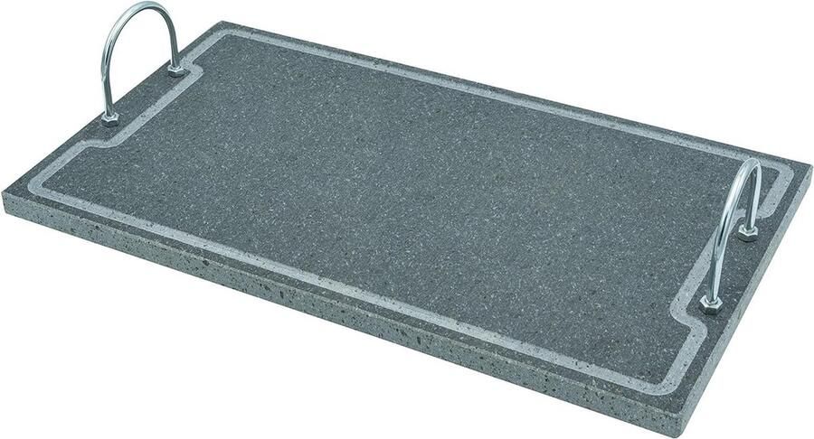 Grillpan met handgrepen Serveerschaal kookplaat Gezond koken Natuurlijke anti-aanbaklaag 60 x 30 cm Grijs