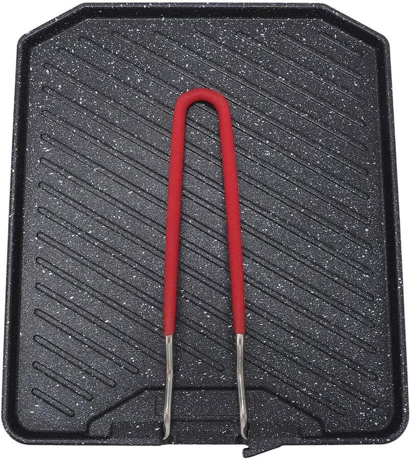 Grillpan met handvat Bakplaat Koekenpan Buiten Koken Inklapbaar Handvat 24x20 cm Zwart