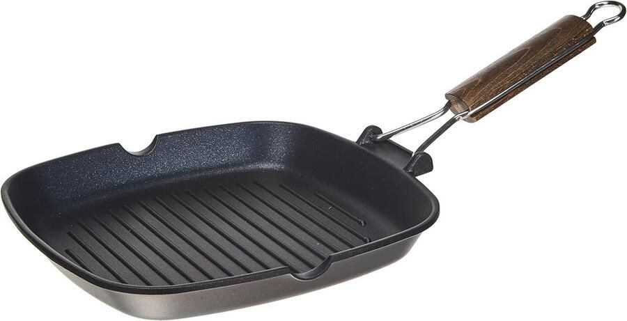 Grillpan met Keramische Anti-Anne Laag 26x26 cm Gietaluminium Kookgerei