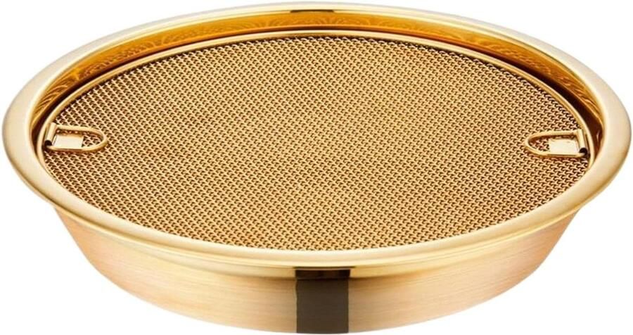 Grillpan met olieafvoer Pannen set Gezond Koken Dubbele Functie 26 cm Goud