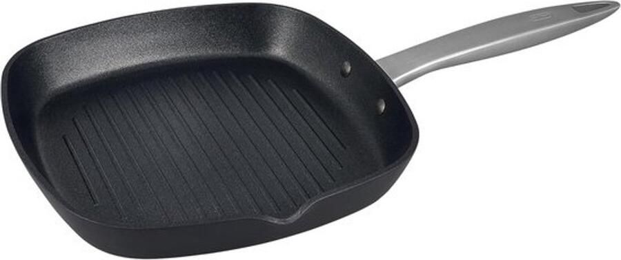 Grillpan Met Schenktuit Koekenpan Aluminium Lekker Koken Alpine Crystals Antiaanbak 26 Centimeter Zwart