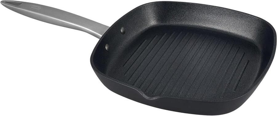 Grillpan Met Schenktuit Koekenpan Aluminium Lekker Koken Alpine Crystals Antiaanbak 26 Centimeter Zwart