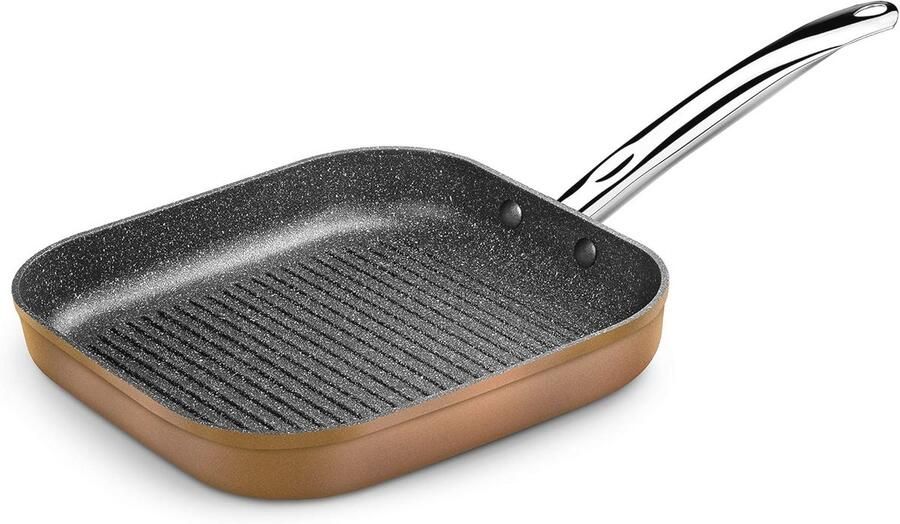 Grillpan met Strepen 28 x 28 cm van Gesmeed Aluminium