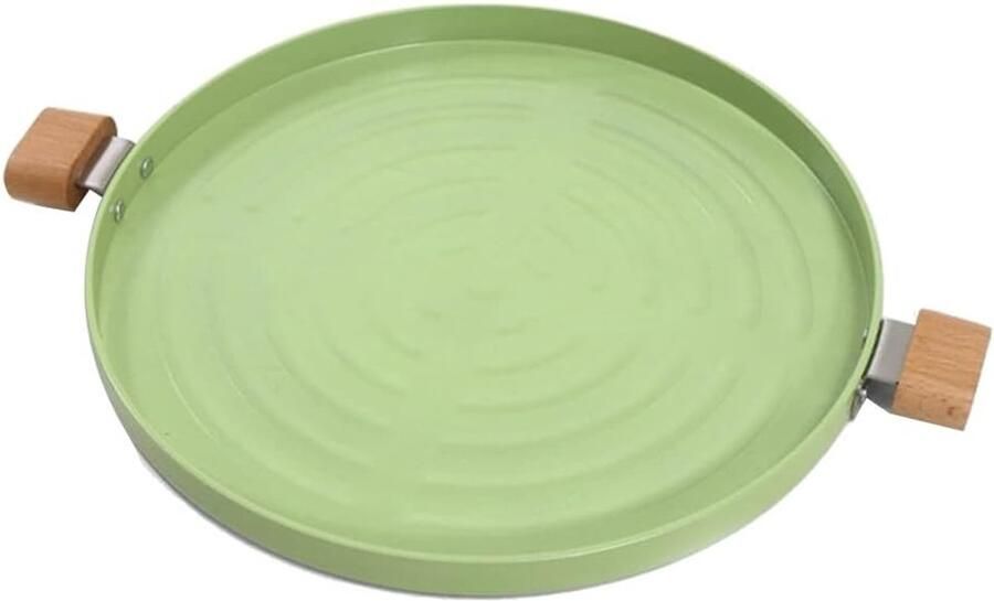 Grillpan Outdoor Non-stick Pan Buiten Koken Gelijkmatige Warmte 28 cm Rond Groen