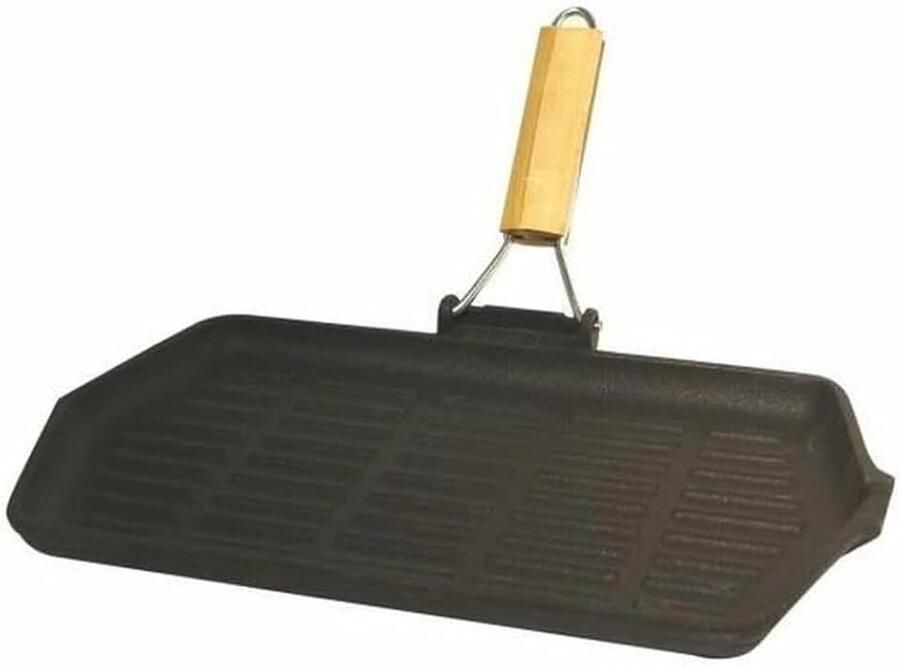 Grillpan rechthoekig gietijzer 33 5 x 19 5 cm