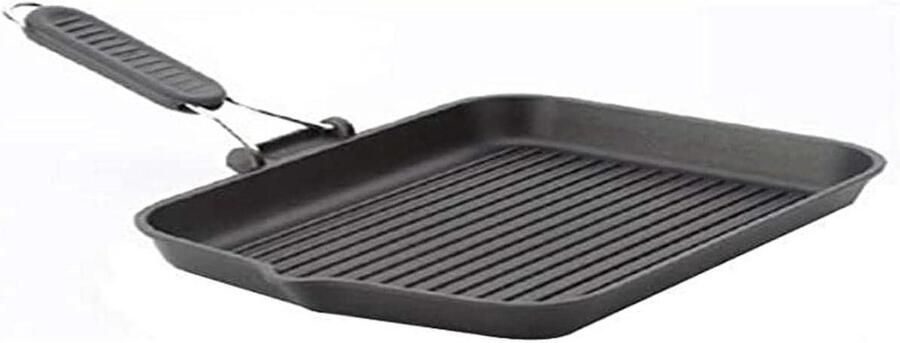 Grillpan Rechthoekig Koekenpan Aluminium Lekker Grillen Geschikt Voor Inductie 36 x 26 cm Paars