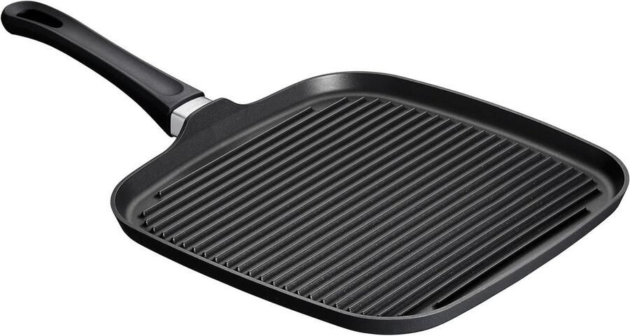 Grillpan Rechthoekig Koekenpan Grill Vetarm Bakken Keramisch Titanium Coating 28 x 28 cm Zwart
