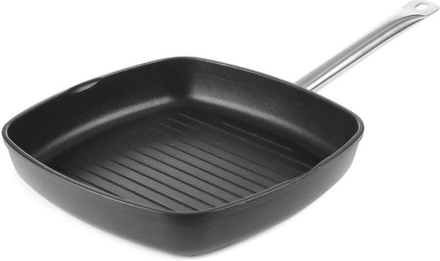 Grillpan Ribbel Koekenpan Grill Vlees Grillen Non-stick Coating 55x29cm Zwart