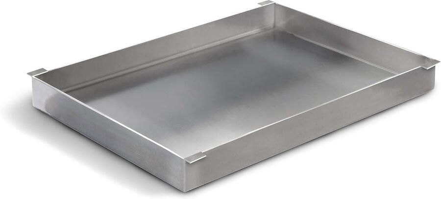 Grillpan Roestvrij Staal Bakplaat Accessoire Buiten Koken Hoge Kwaliteit Materiaal Rechthoekig Zilverkleurig
