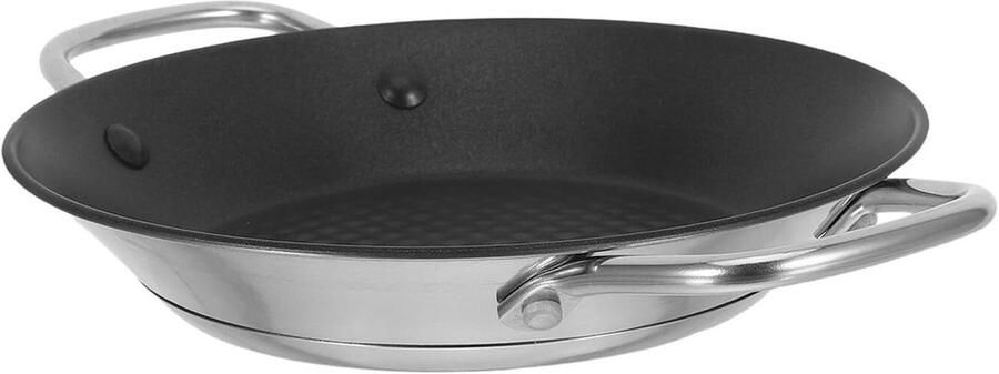 Grillpan Roestvrij Staal Koekenpan Bakplaat Biefstuk Grillen Antiaanbak Oppervlak 28 cm Zilver