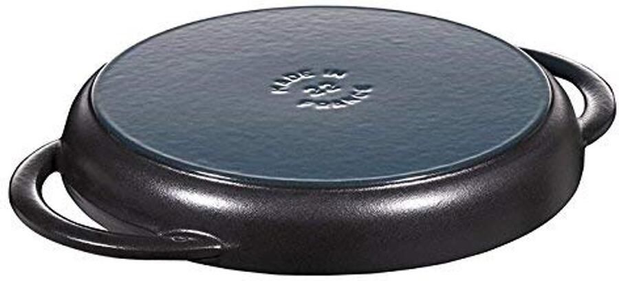 Grillpan rond 22 cm Gietijzer Zwart