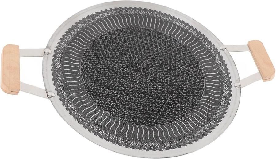 Grillpan Rond Bakplaat Gezond Grillen Gelijkmatige Warmte 38 cm Zwart