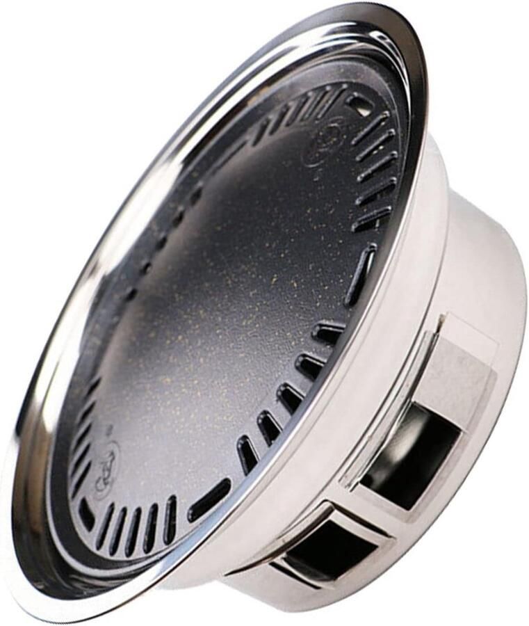 Grillpan Rond BBQ Pan Binnen en buiten Anti-aanbaklaag 35 cm Zilver