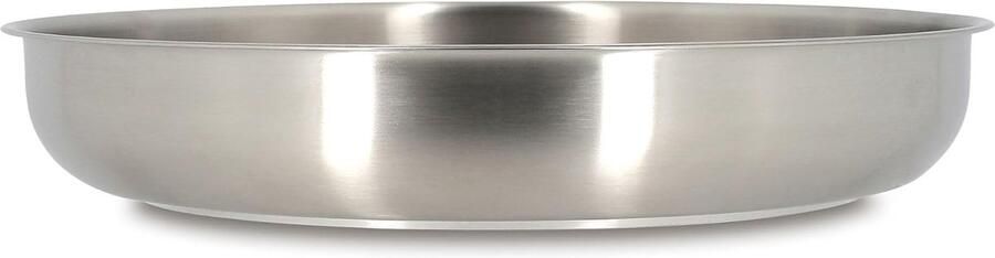 Grillpan RVS Inductie Pan Gerechten Grillen Afneembaar Handvat 28 cm Grijs