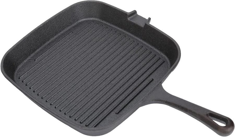 Grillpan Steakpan Rechthoekige Koekenpan Gezond Koken Gelijkmatige Warmte 22 cm Zwart